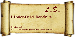 Lindenfeld Donát névjegykártya