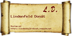Lindenfeld Donát névjegykártya